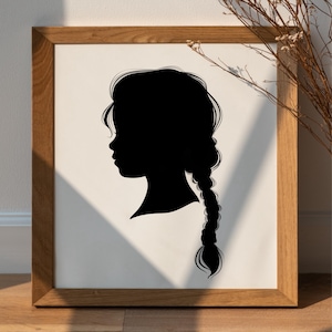 Custom Silhouette Portrait, Personalized Digital Portrait, Silhouette Portrait from Photo, Nursery Print, Personalised Family Wall Art