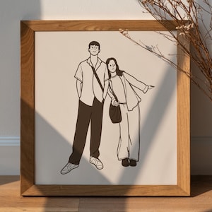 Minimalistisches Line Art Portrait vom Foto – Personalisiertes Paar Illustration, Paar Portrait vom Foto, Custom Line Art Portrait