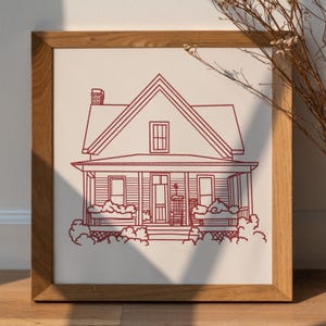 Personalized House Portrait, Custom Illustration, House Line Art, New Home Print, Housewarming Gift, House Sketch, Digital Download