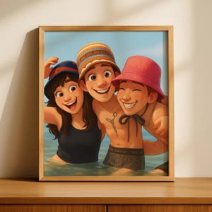 Custom Disney Portrait from Photo | Personalized Couple & Family Cartoon Illustration | Unique Gift Idea