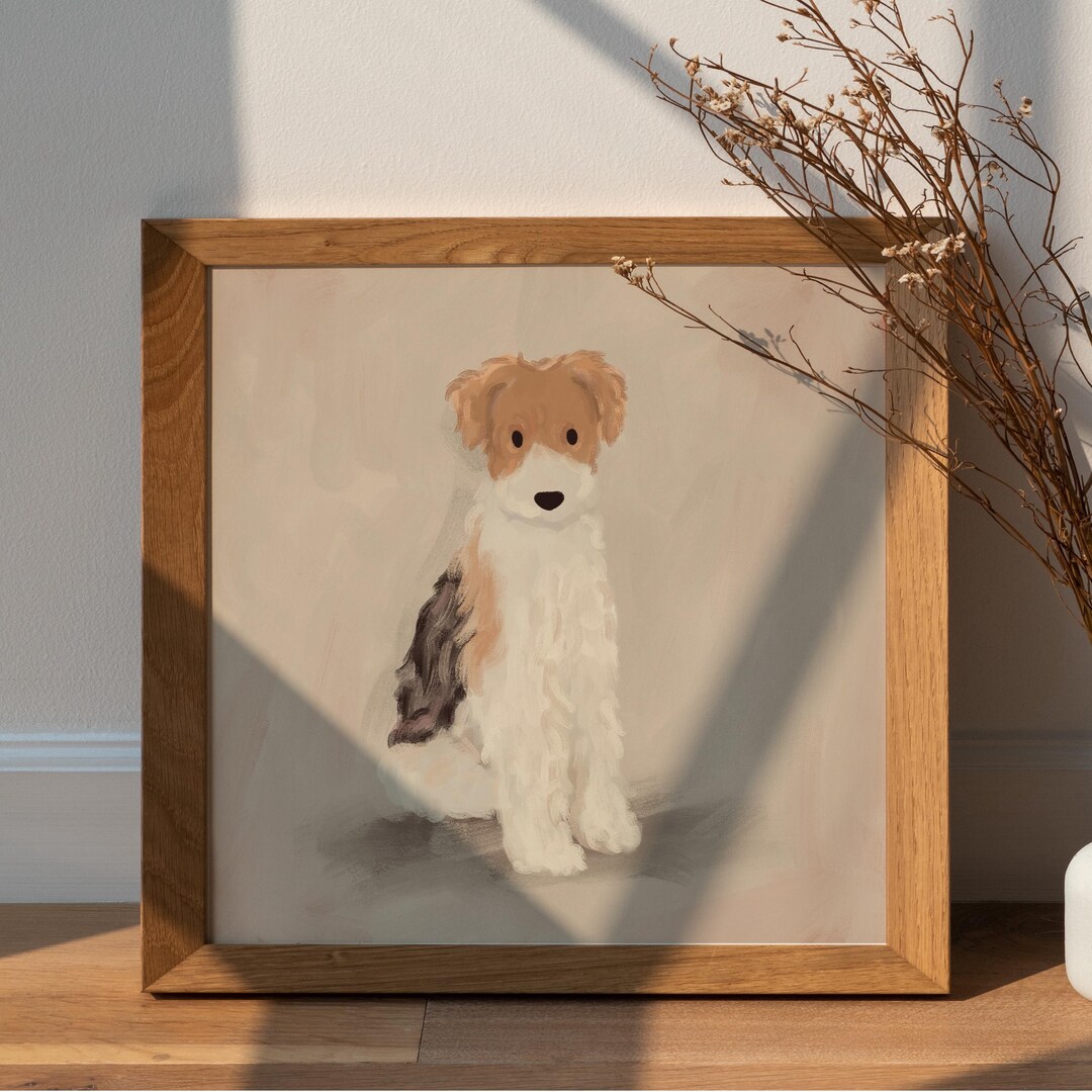 Custom Badly Drawn Pet Portrait, Digital Printable Dog Portrait Wall ...