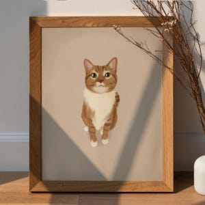 Custom Badly Drawn Pet Portrait, Personalized Cute Cat Portrait, Unique Pet Poster, Digital Printable Cat Portrait, Cutest Mom Gifts