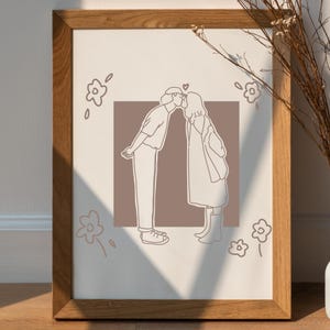 Custom Line Drawing, Minimalist Drawing, Couple Drawing from Photo in My Style, Digital Gift, Personalized Wedding Gift, Labor Day Sales