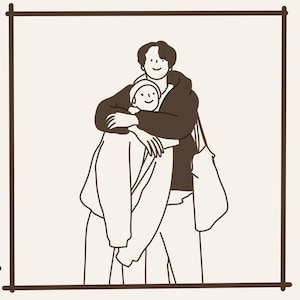 Custom Line Drawing, Custom Minimalist Drawing, Couple Drawing from Photo in My Style, Couple Portrait, Gift for Couple, Engagement Drawing