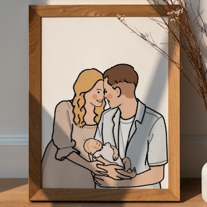 Spersonalizowany portret na Dzień Ojca, spersonalizowany prezent dla taty, wyjątkowa sztuka dla taty, pamiątka rodzinna, obraz ojca (PLIK CYFROWY)