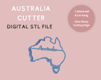 Australia Clay and Cookie Cutter, STL file, 3D printable cutter