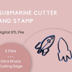 Rocket Clay and Cookie Cutter, STL file, 3D printable cutter