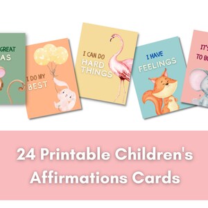 Children's Daily Affirmation Cards PRINTABLE | Kids Affirmations Cards