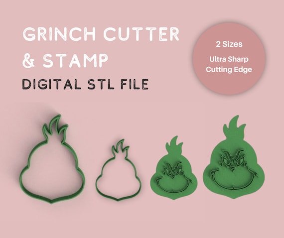Grinch Printable Cutter | Digital STL File | Cookie STL Files | 3D Printer Cutter Files | Cutter | Christmas Stamp | Polymer clay  cutter