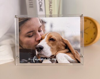 Personalised Photo Print Block With Custom Message / Printed Acrylic Puzzle / Memorial Gift