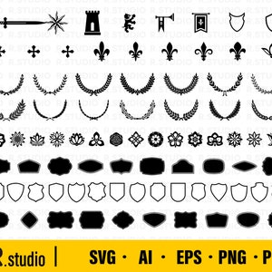 Frames svg / 80 Label svg/ Vintage frames svg/ Frames svg/ Retro frames svg / Decorative Ornaments/ Silhouette/ Clipart/ Cut File For Cricut