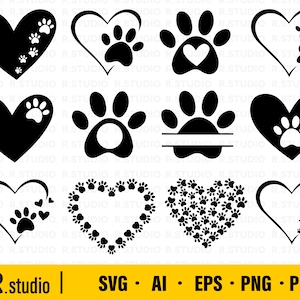 Paw Print SVG / Dog SVG / Animal svg / Paw Print Cut File / Paw Print Clipart / Archivos svg para Cricut / Paw Silhouette / EPS / Png / Dog Lover / Vector