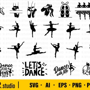 Ballet SVG/ Ballerina SVG/ Ballet Dancer Png/ Eps/ Ballet silhouette/ Ballet svg files/ Dancer svg/ Classic Dance  Svg/ Ballet Shoes Svg
