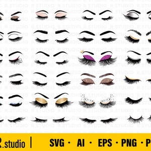 Wimpers SVG Bundel / Wimpers Svg/ Wimperbundel/ Wimperextensions / Beauty svg/ Maak je eigen/ Valse Wimpers Clip Art/ Knip bestand voor Cricut