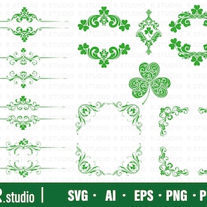 Clover Floral Frame SVG Files/ Cut File/ St. Patrick's Day SVG/ Monogram Frames/ Shamrock Svg/ Cricut/ Decal/Clipart/ Flower Frame svg