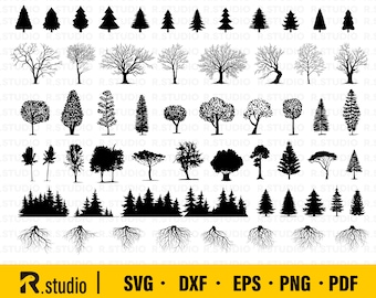 58 Family Tree SVG/ Tree Clipart/ Tree Vinyl Decal/ Tree Art Print/ Tree svg/ Cut File/ Tree With Roots SVG/ Roots Svg/ Cricut/ Silhouette