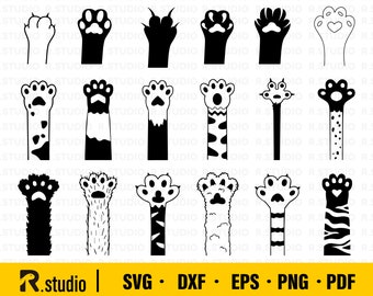 Paw Print SVG/ Paw Svg/ Dog Paw Svg/ Cat Paw Clipart/ Paw with Claws/ Paw Print Clipart/ Animal svg/ Files for Cricut / Silhouette/ EPS/ Dxf