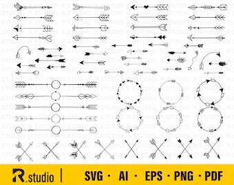 61 Arrows Svg Flies/ Arrow circle svg/ Arrow frame svg/ Arrow monogram svg/ Tribal arrows svg/ Boho arrow clipart/ Arrows cut file/ Cricut
