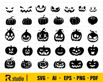 Pompoen SVG / Halloween SVG / Jack O Lantaarn SVG / Jack-o-lantaarn Svg / Svg Files / Fall Svg / Pumpkin Svg Files Silhouette / Pumpkin Face