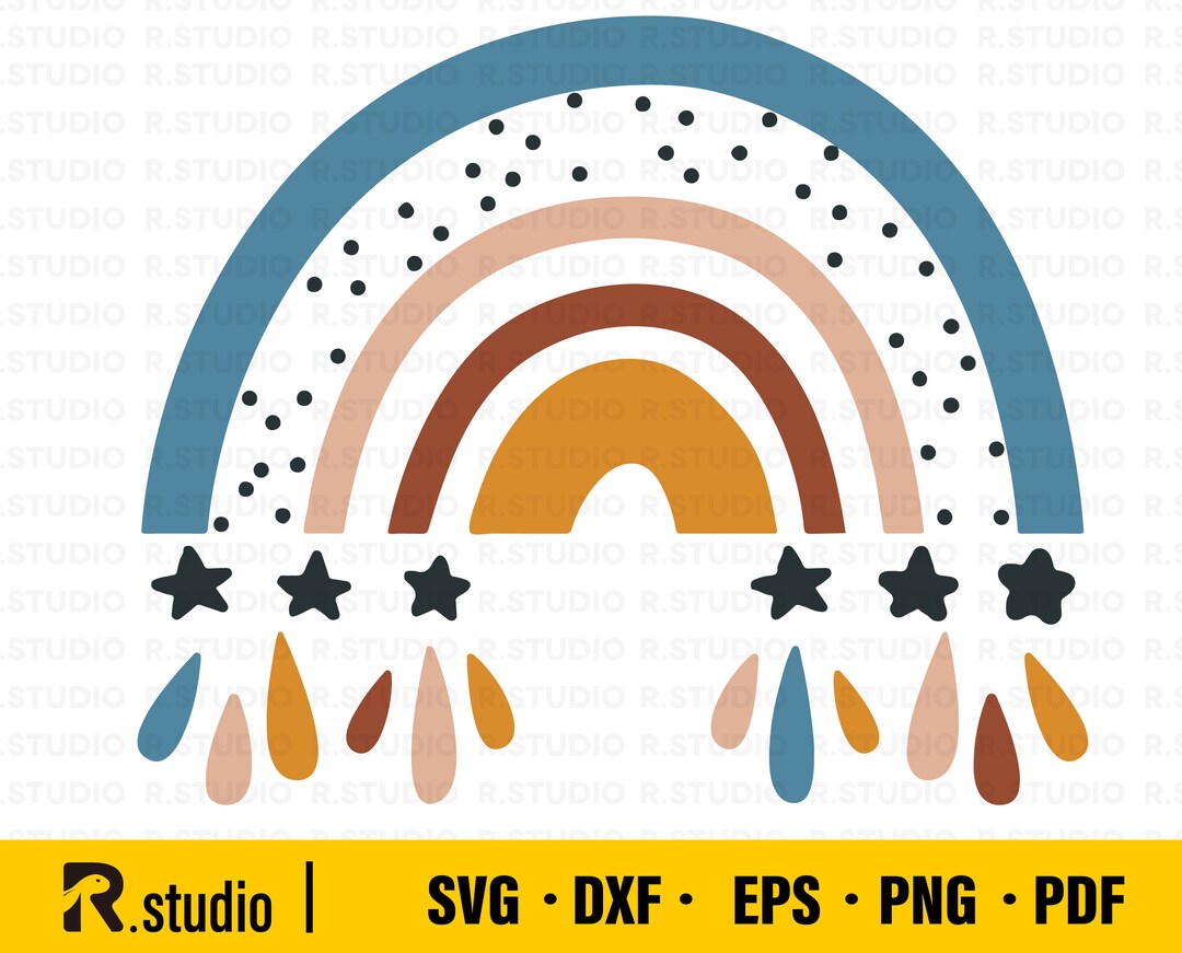 Boho Rainbow SVG Files/ Rainbow SVG/ Pastel Rainbow SVG/ Cut File for ...