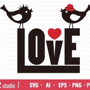 Love Birds SVG/ Vögel svg/ Valentinstag SVG/ Valentinstag SVG/ Love Svg/ Cut File/ Cricut/ Kommerzielle Nutzung/ Sofort Download/ Sihouette