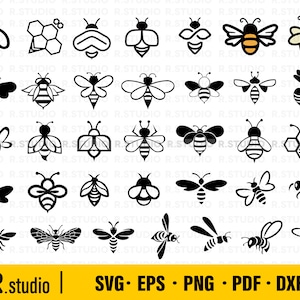 35 Bee SVG / insect svg / Bee Hive svg / Honing svg / honingraat svg / sticker / Cut bestanden / Cricut / Graveerbaar bestand / Silhouet / Instant Download