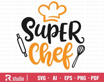 Super Chef SVG/ Christmas SVG Files/ Holiday Svg/ Cut File/ Cricut/ Clipart/ Christmas Baking Svg/ Kitchen Decoration/ Cooking Svg Png Eps