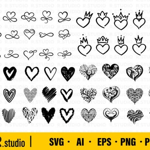 Valentine svg/ Coração desenhado à mão SVG/ Doodle corações svg/ Coração de leopardo svg/ Modelado em forma de coração/ Coração Svg/ Arquivos cortados de amor para Cricut