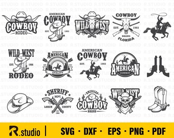 COWBOY BUNDLE SVG/ Cowboy Svg/ Rodeo svg/ Cowboy Hat, Guns,  Boots svg/ Western Svg/ Cut Files For Cricut/ Silhouette/ Yellowstone svg