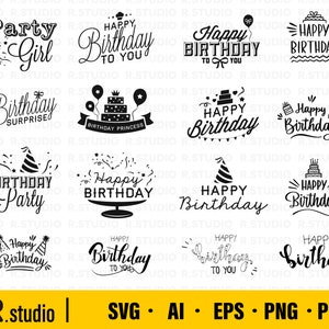 Desejos de aniversário SVG / Feliz aniversário svg / Festa svg / Bolo svg / Download instantâneo / Silhueta / Clip art / Vetor / Arquivo de corte para Cricut