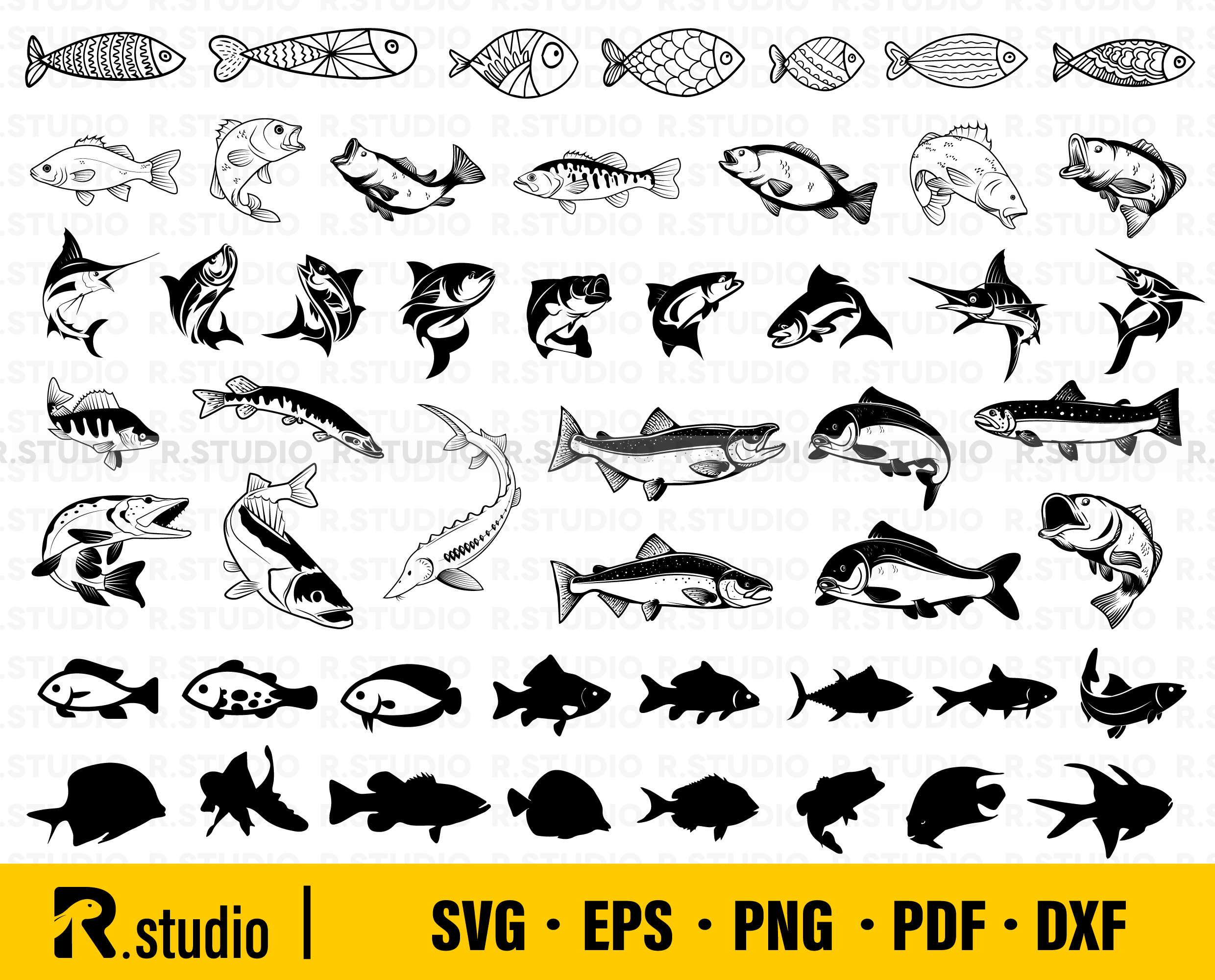 Fishing Rod SVG Reel Pole Bobber String Clipart, Fish, Fisherman