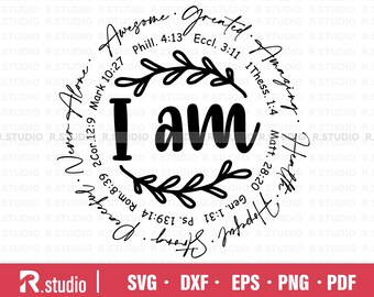 I am Inspiration SVG/ Bible Verse SVG/ Christian Inspiration SVG/ Cut File/ Cricut/ Sihouette/ Printable/ T-shirts Design svg/ Holy Bible