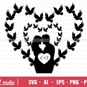 Love Couple SVG / Día de San Valentín SVG / Cut File / Cricut / Uso comercial / Love Birds SVG / Descarga instantánea / Couple Eps Png Dxf