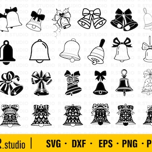 Glocken SVG / Glöckchen SVG / Glöckchen Weihnachten / Hochzeitsglocke SVG / Ostern SVG / Glöckchen Clipart / Abziehbild / Stencil / Vinyl / Plotterdatei / Bell Silhouette