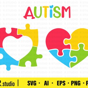 Autism Svg/ Autism Awareness Svg/ Puzzle Svg/ Puzzle Piece Svg/ Printable/ Vector/ Autism Svg/ Eps/ Cut File for Cricut/ Clipart