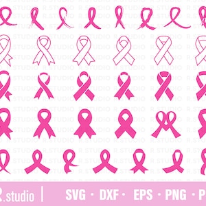 34 Awareness Ribbon SVG/ Borstkanker svg/ Ribbon Svg/ Cancer Ribbon svg/ Survivor Ribbon svg/ Pink Ribbon svg/ Clipart/ Decal/ Cricut