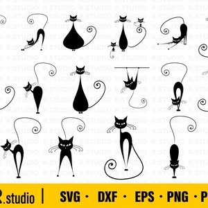 Lot de chats SVG/ chat svg/ chat mignon Svg/ chaton Svg/ Kitty Svg/ animal de compagnie svg/ Peeping cat SVG/ Silhouette/ fichier de coupe/ Cricut/ sticker/ Clipart/ Eps