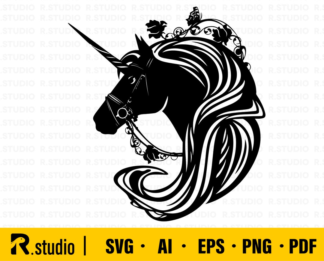 Floral Unicorn SVG/ Floral Horse Svg/ Horse Head SVG/ Flower Etsy