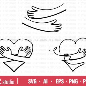 Hug Svg Files / Cut File / Cricut / Valentine SVG / Embrace Svg / Hold In Arms Png / Commercial use / Sihouette / Clipart / Heart Svg / Die Cutting