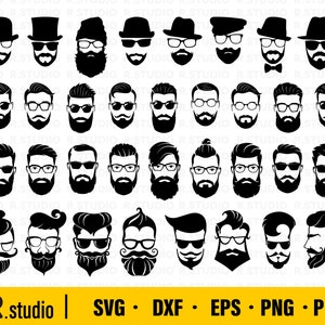 34 Bart Black Man SVG für Cricut / Vatertag SVG / Cool Dad svg / Mode svg / Geschenk für Dad / Schnurrbart Hipster / Silhouette / Schnurrbart Clipart
