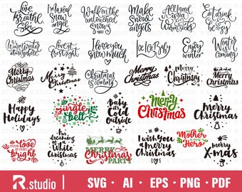 Christmas SVG Bundle/ Merry Christmas SVG/ Christmas Sayings Quotes Svg/ Winter svg/ Holiday SVG/ Cut File/ Cricut/ Clip art/