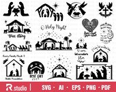 Nativity SVG Files Bundle/ 15 Nativity SVG/ Christmas Svg/ Nativity Scene Cut File/ Cricut/ Sihouette/ Printable/ Christmas Decoration