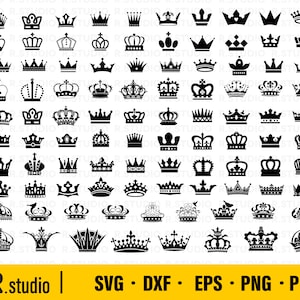 97 Crown SVG/ Tiara svg / Crown vector/ Crown cut/ Princess crown/ King crown / Crown clipart/ Queen Crown cricut/ Silhouette/ Png/ Eps/ Dxf