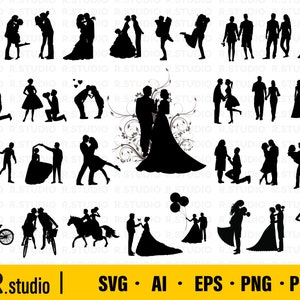 31 Couple SVG / Lovers SVG / Eps / Png / Mariage SVG / Clipart / Cut File / Cricut / Silhouette / Tshirt Designs / Saint-Valentin / Vecteur / Decal