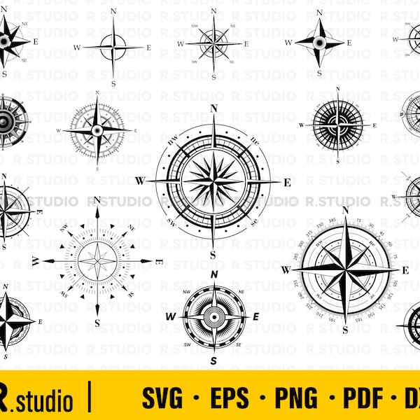Custom Image File Compass Compass Rose Transfer - Etsy
