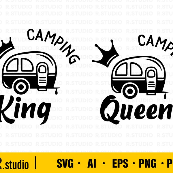 Camping SVG Dateien/ Camper Svg/ Camp Life Svg/ Camping King/ Camping Queen Png/ Eps/ Cricut/ Cut Files/ Silhouette/ Vektor/ Wild Life svg