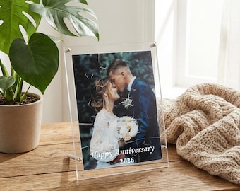 Personalised Photo Print Block With Custom Message / Printed Acrylic Puzzle / Memorial Gift