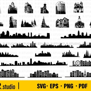 29 City Skyline SVG/ Cut Files/ Cricut/ Skyline Svg/ US Cities Svg/ New York Svg/ Clipart/ Silhouette/ Decal/ Uso commerciale/ Vinile/ Vector