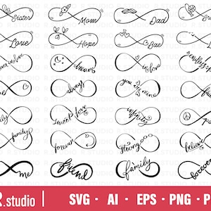 28 Infinity SVG Dateien/ Infinity Symbol svg/ Family Infinity Svg/ Love Hope Faith Peace Infinity/ Clipart/ Cricut/ Vinyl Decal/ Silhouette