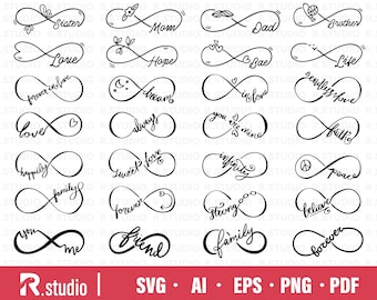 28 Infinity SVG Files/ Infinity Symbol svg/ Family Infinity Svg/ Love Hope Faith Peace Infinity/ Clipart/ Cricut/ Vinyl Decal/ Silhouette
